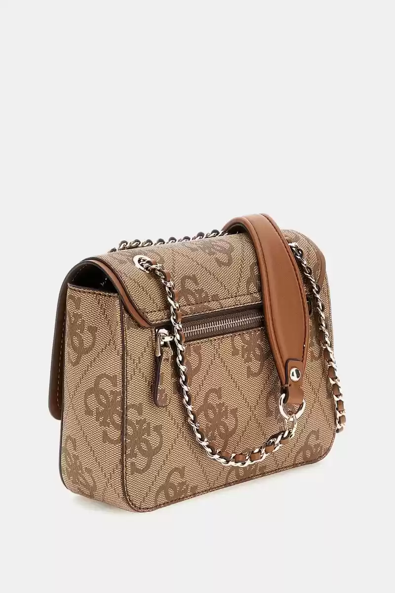 Guess Kadın Kahverengi Izzy 4G Logolu Mini Çapraz Çanta