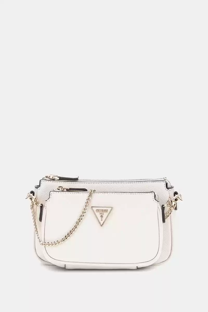 Guess Kadın Ekru Noelle Saffiano Mini Çapraz Çanta