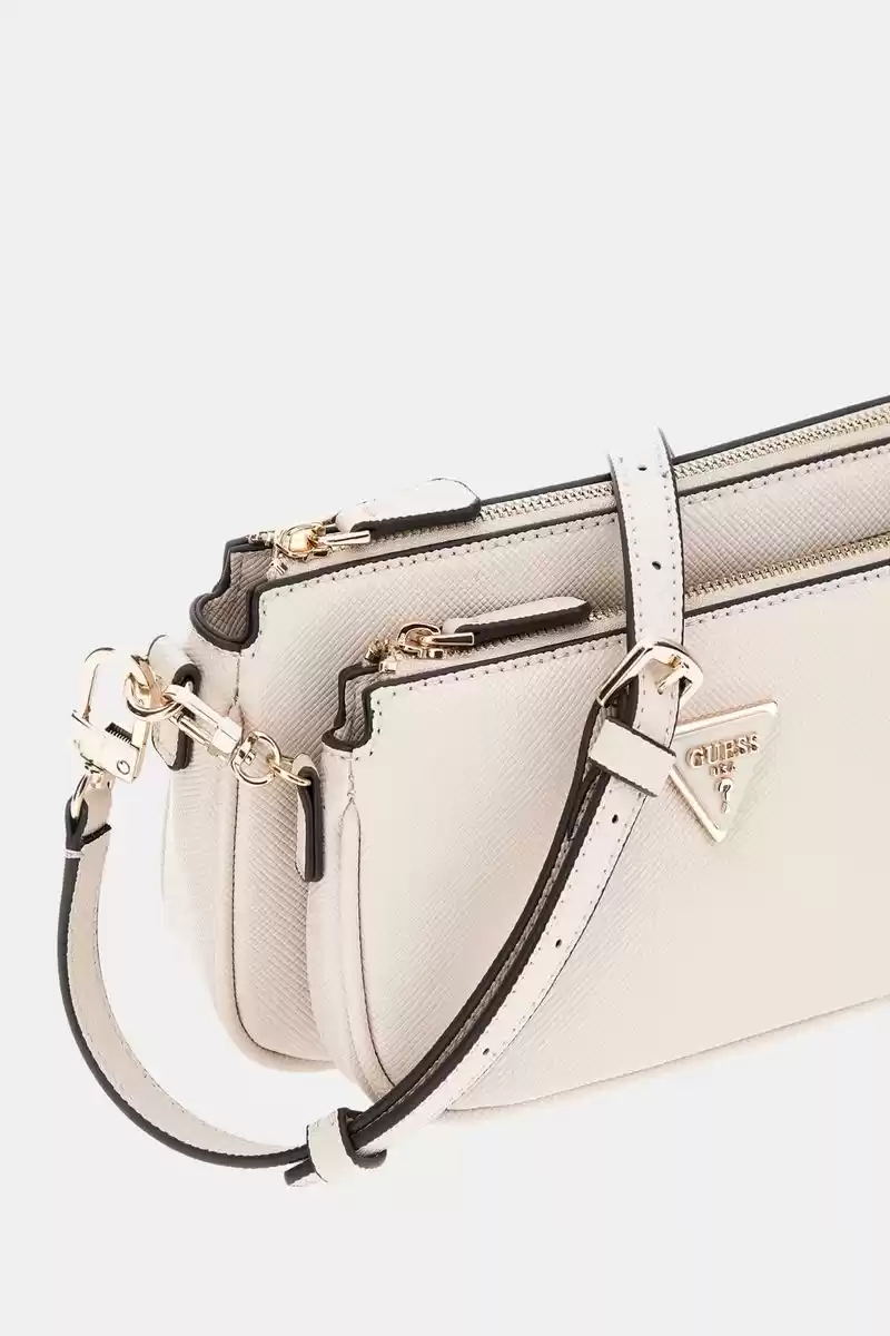 Guess Kadın Ekru Noelle Saffiano Mini Çapraz Çanta