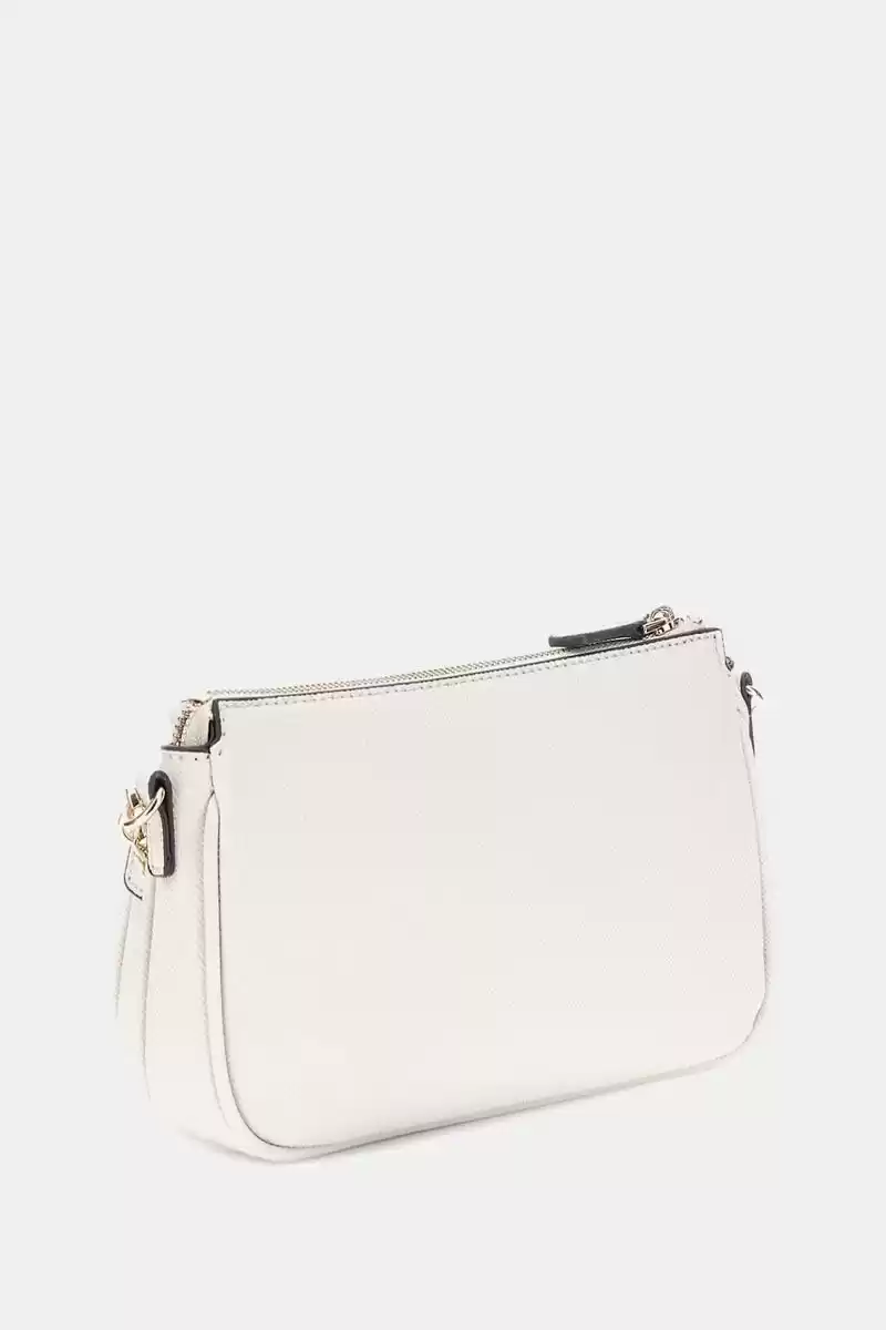 Guess Kadın Ekru Noelle Saffiano Mini Çapraz Çanta