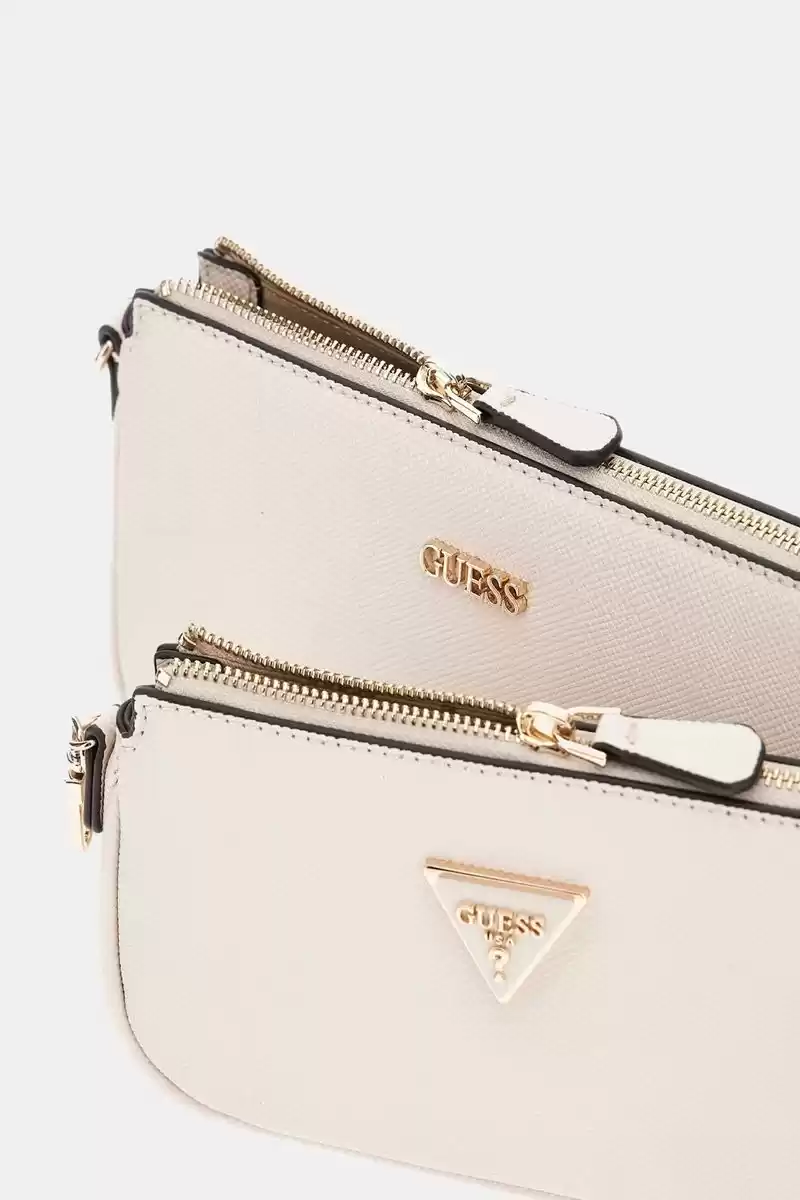 Guess Kadın Ekru Noelle Saffiano Mini Çapraz Çanta