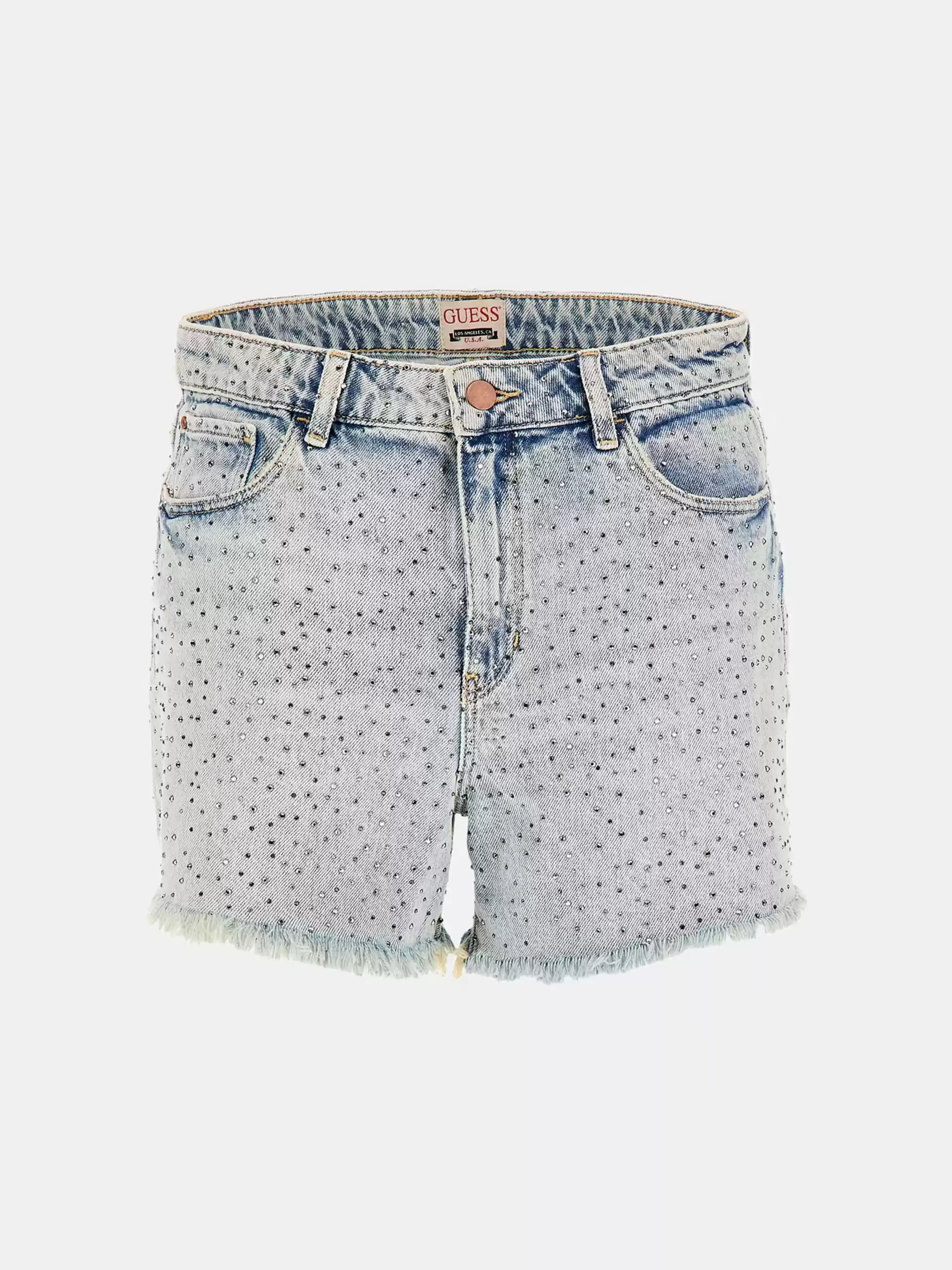 Guess Kadın Mavi Relaxed Midi Şort