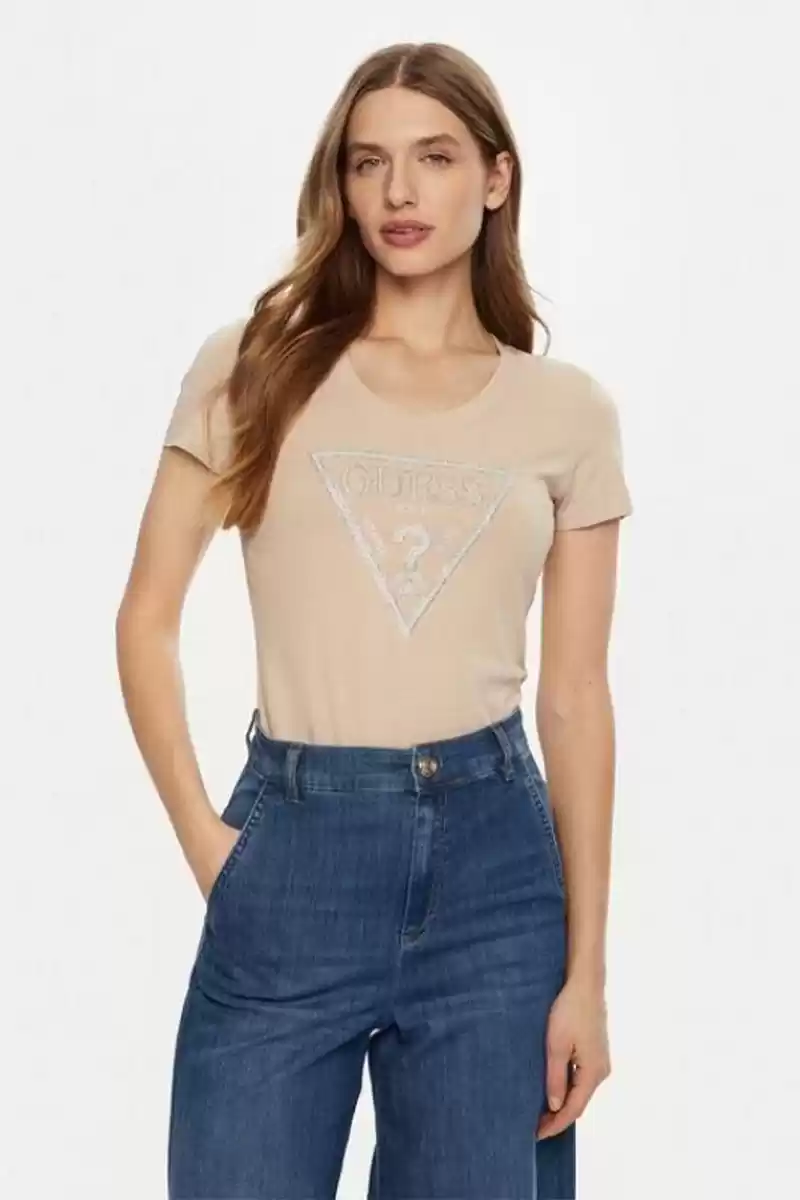 Guess Kadın Bej T-shirt