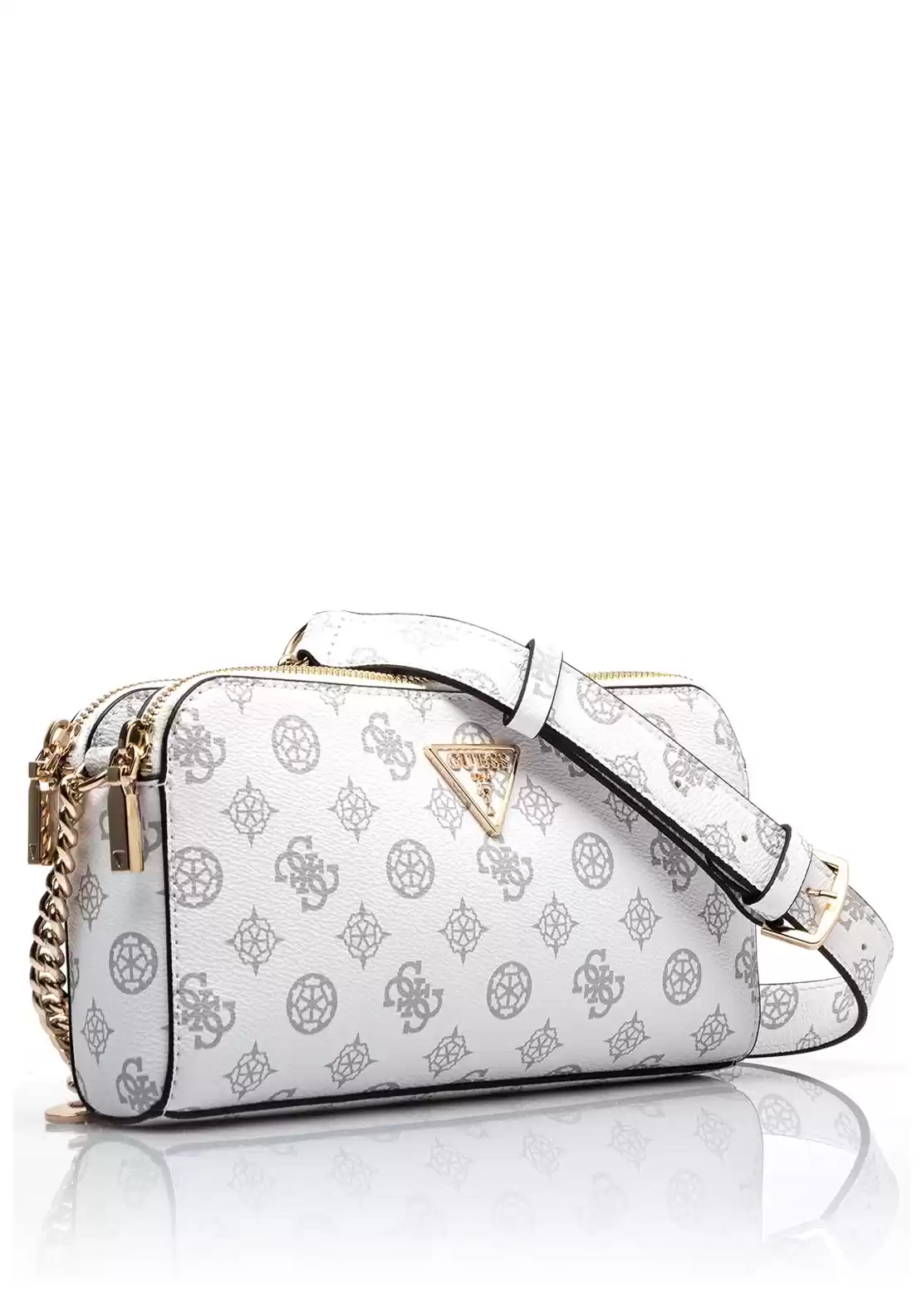 Guess Kadın Beyaz Eco Erica Logolu Crossbody Çanta