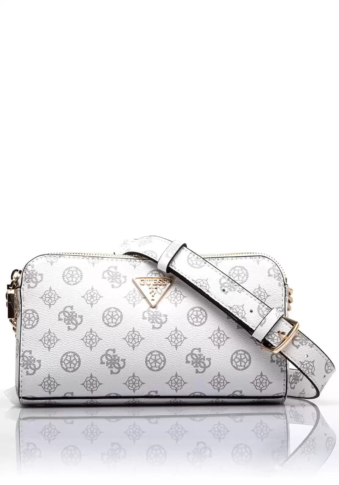Guess Kadın Beyaz Eco Erica Logolu Crossbody Çanta