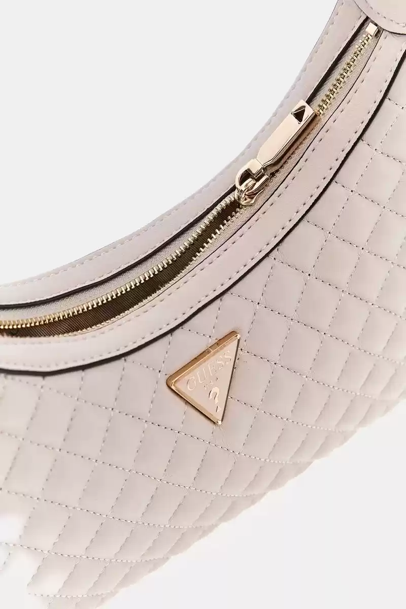Guess Kadın Krem Eco Rianee Kapitoneli Omuz Çantası