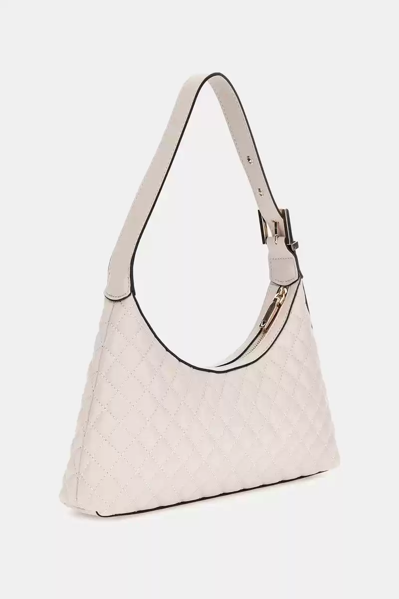 Guess Kadın Krem Eco Rianee Kapitoneli Omuz Çantası