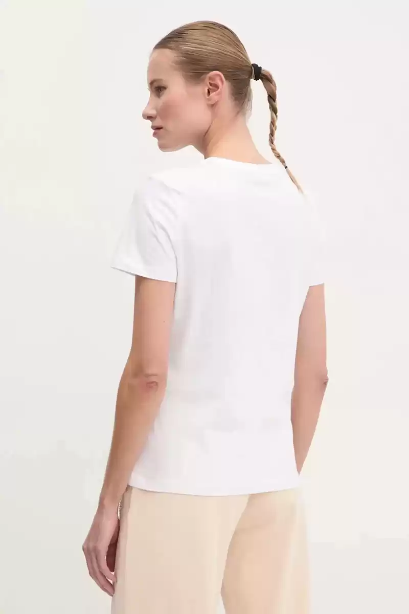 Guess Kadın Beyaz Logolu T-Shirt