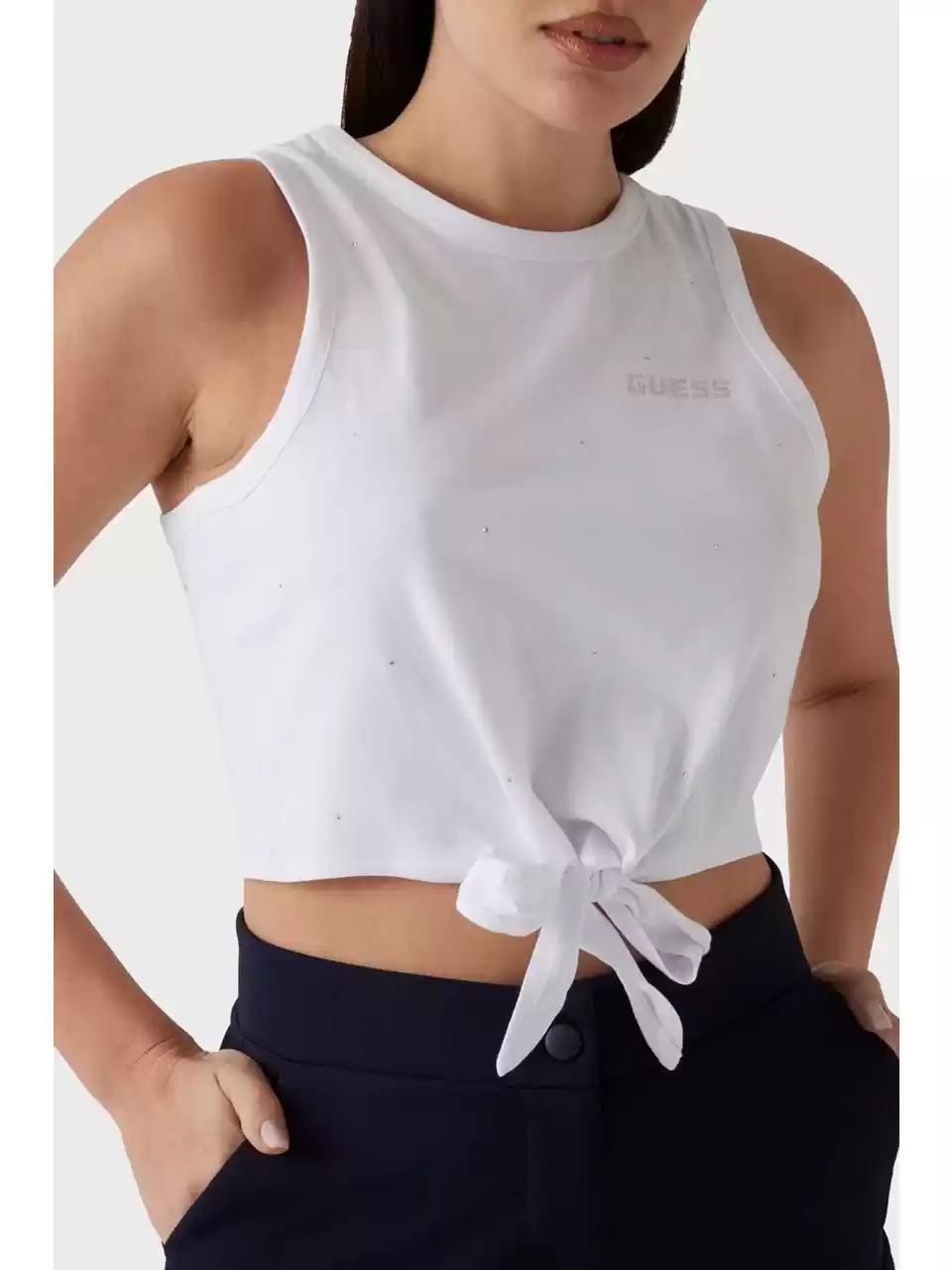 Guess Kadın Beyaz Primula Taş Detaylı Atlet