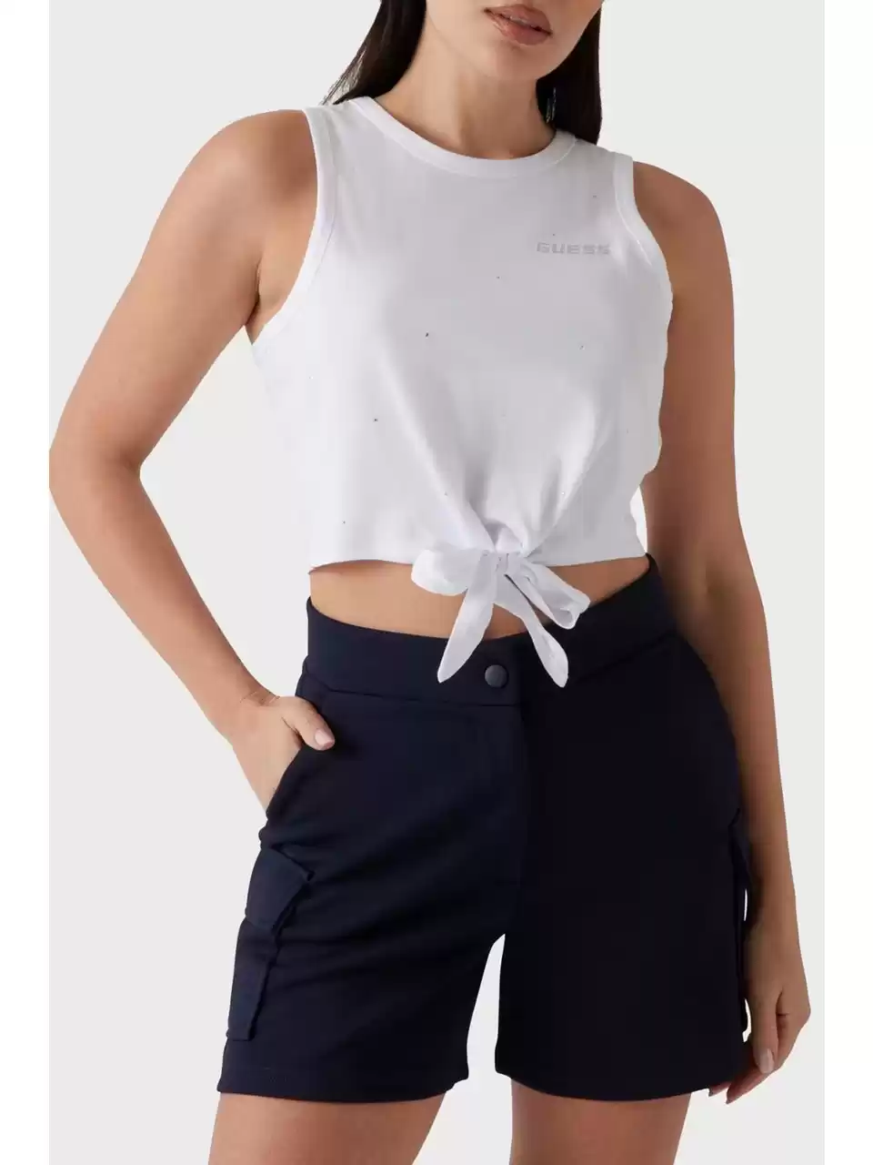 Guess Kadın Beyaz Primula Taş Detaylı Atlet