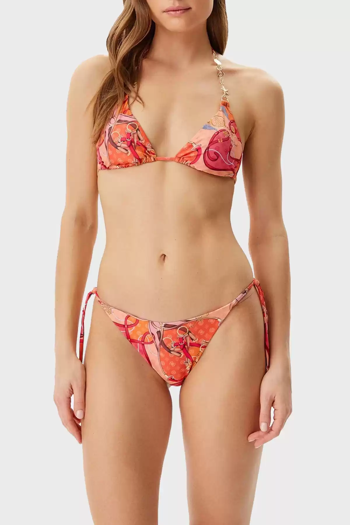Guess Kadın Çok Renkli Üçgen Bikini Üst (Çıkarılabilir Ped)