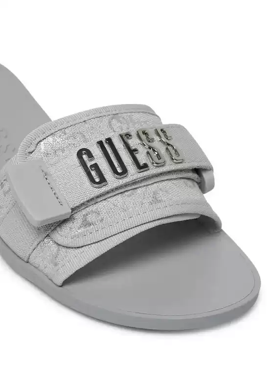 Guess Kadın Elyze Gri Logolu Terlik
