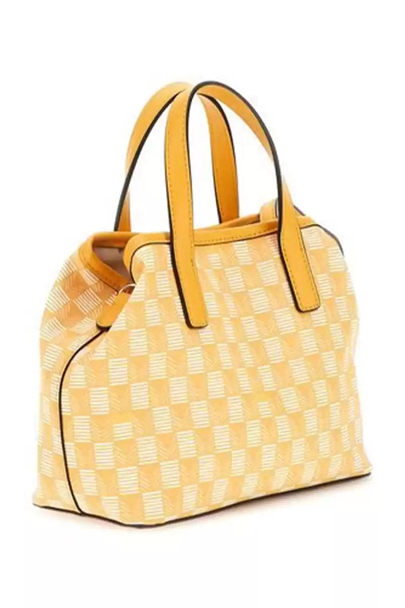 Guess Kadın Sarı G Wave Geometrik Desenli Mini El Çantası