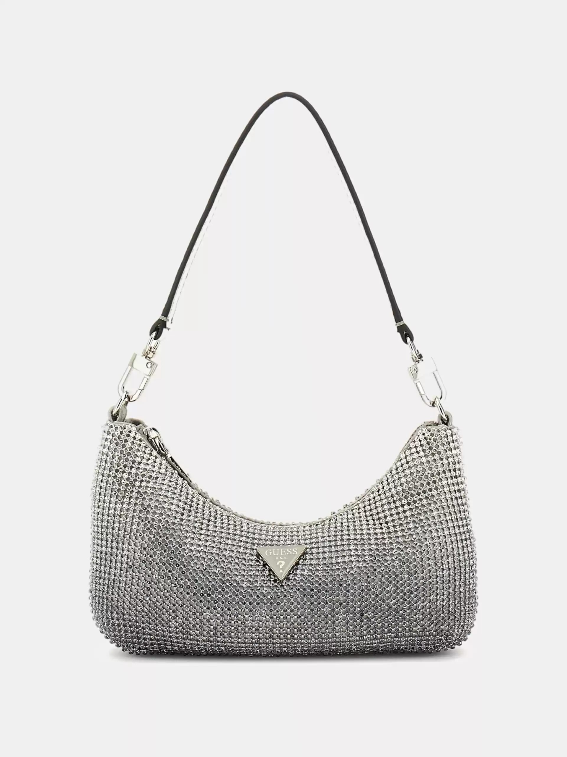 Guess Kadın Gri Zalina Mini Üstten Fermuarlı Omuz Çantası