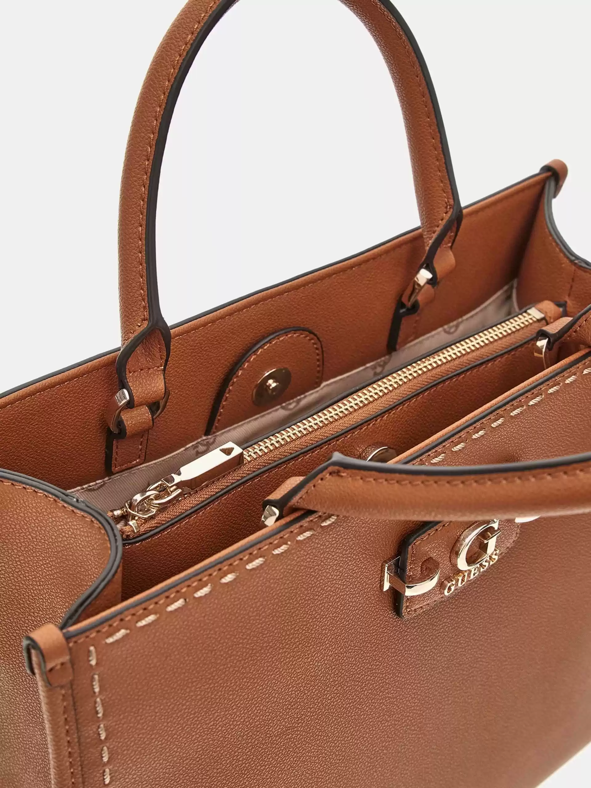Guess Kadın Kahverengi Nastra İki Bölmeli Tote Çanta