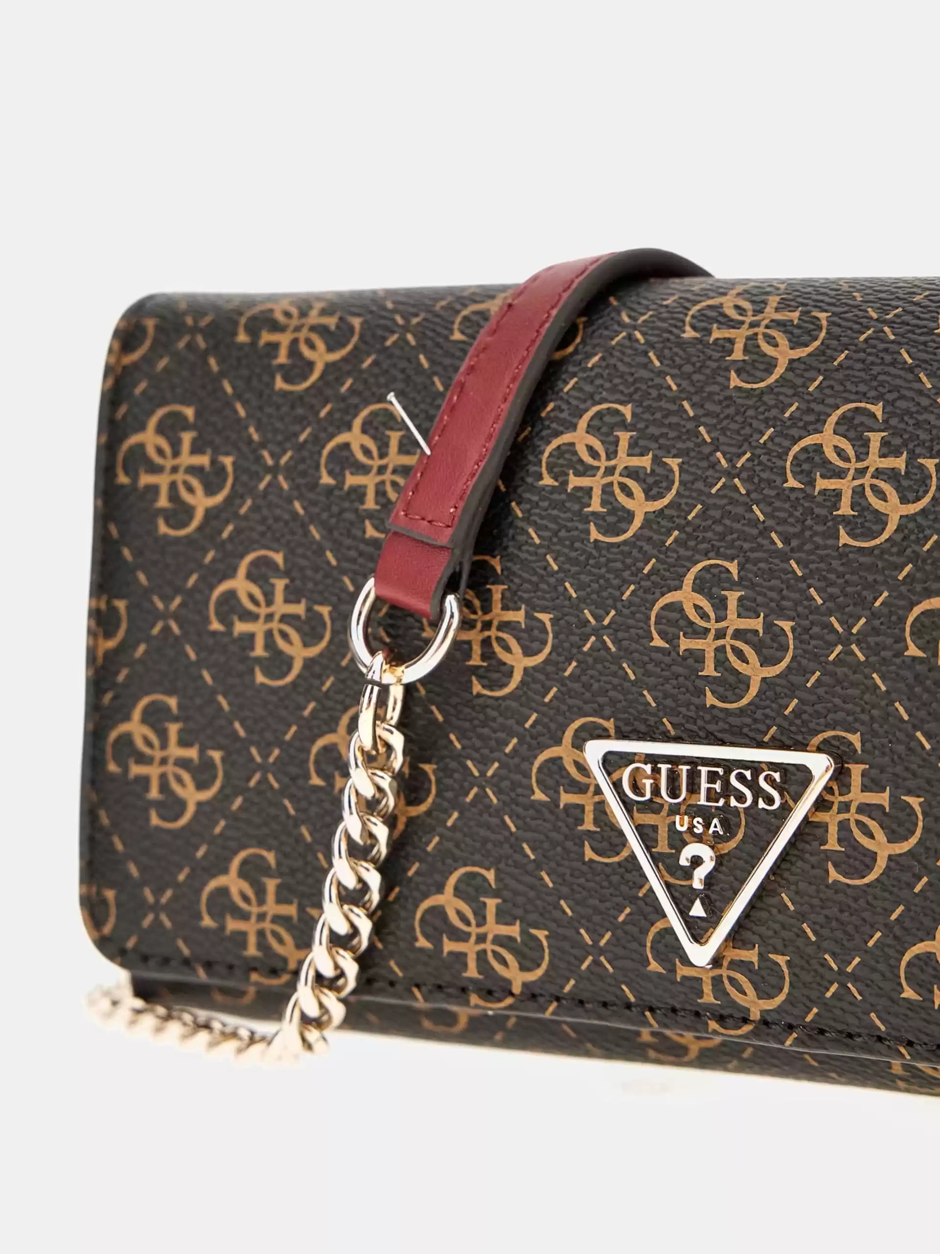 Guess Kadın Kahverengi Noelle Flap Organizer Crossbody Çanta