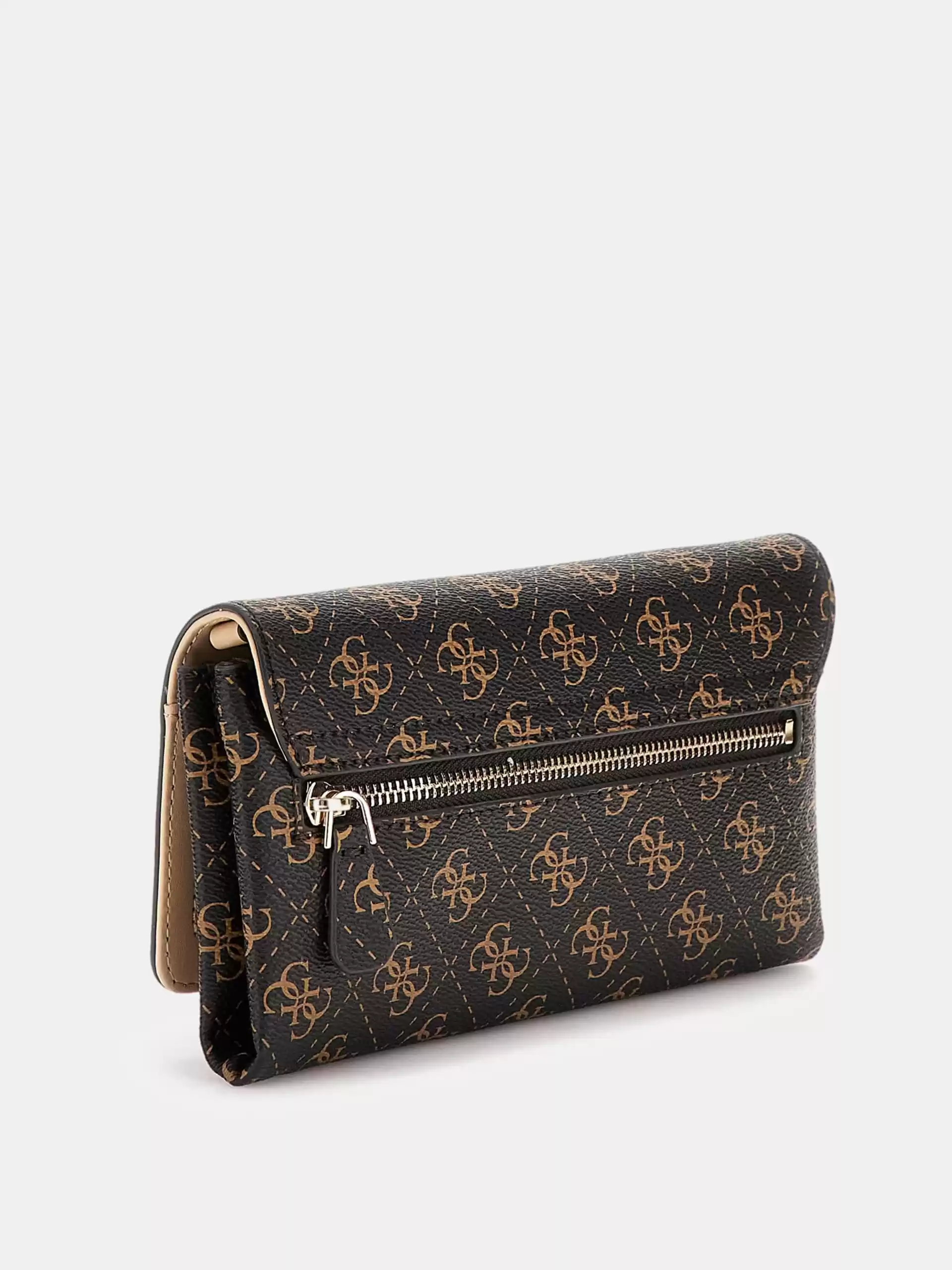 Guess Kadın Kahverengi Noelle Flap Organizer Crossbody Çanta