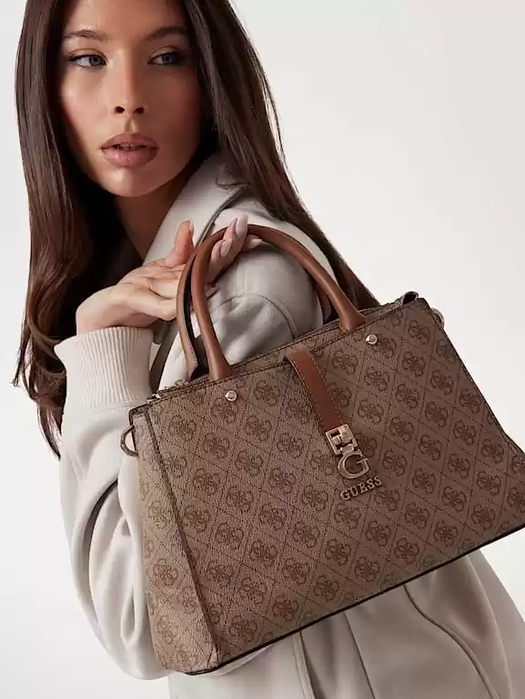 Guess Kadın Kahverengi Zamira Luxury Satchel Çanta