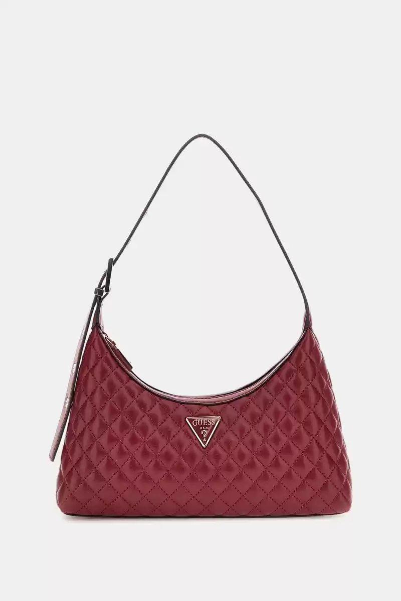 Guess Kadın Kırmızı Eco Rianee Kapitone Omuz Çantası