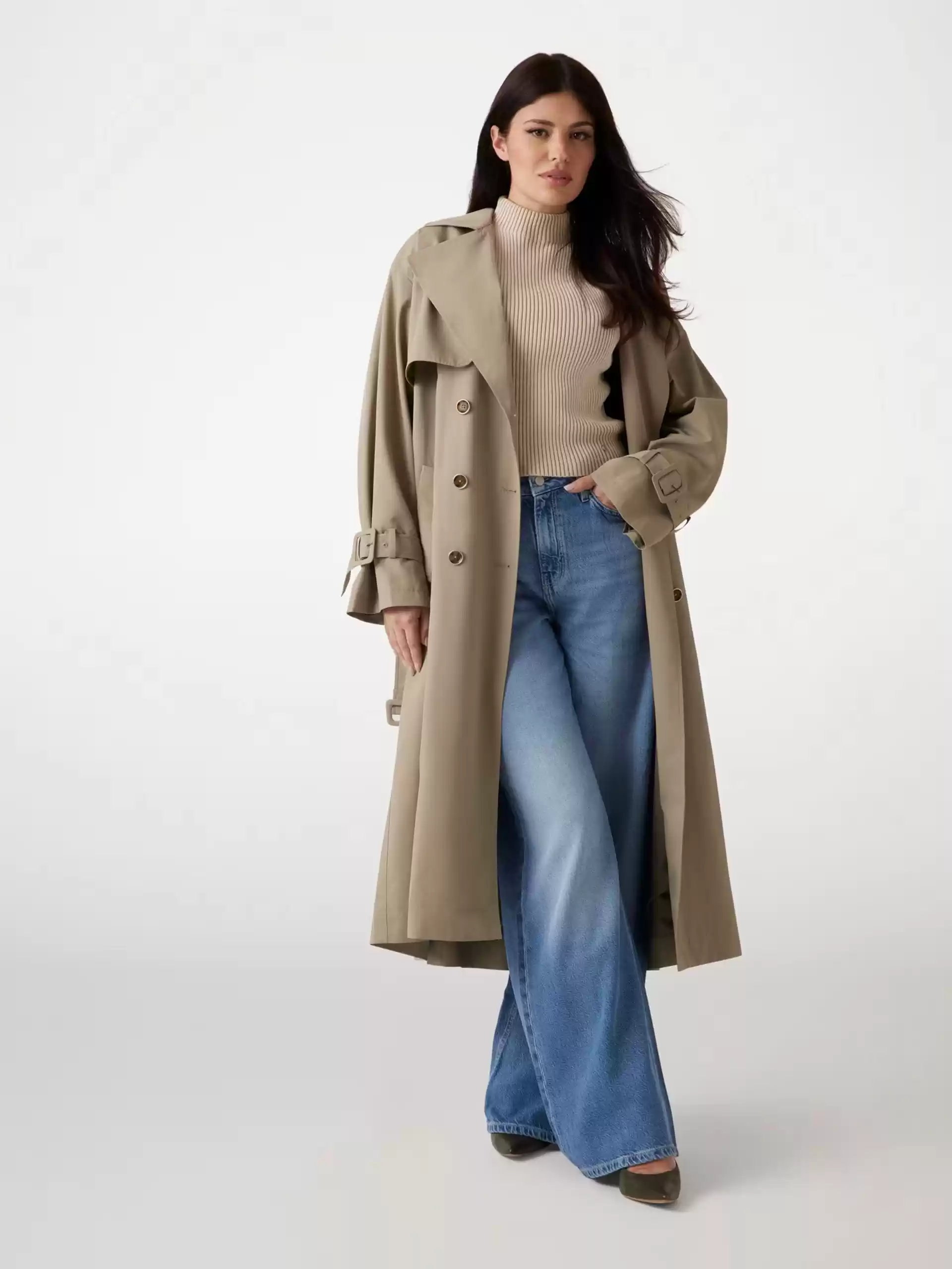 Guess Kadın  Kruvaze Yeşil  Trençkot
