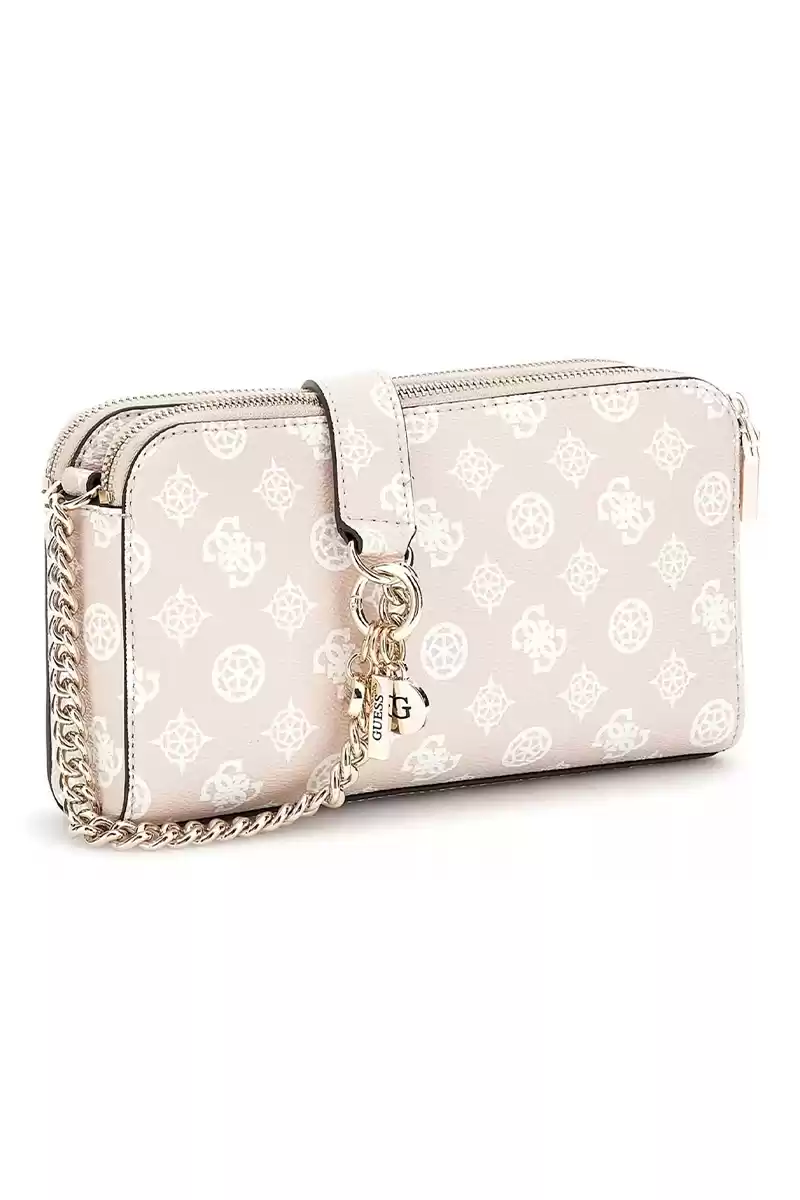 Guess Kadın Bej Rengi Eco Erica Logolu Crossbody Çanta