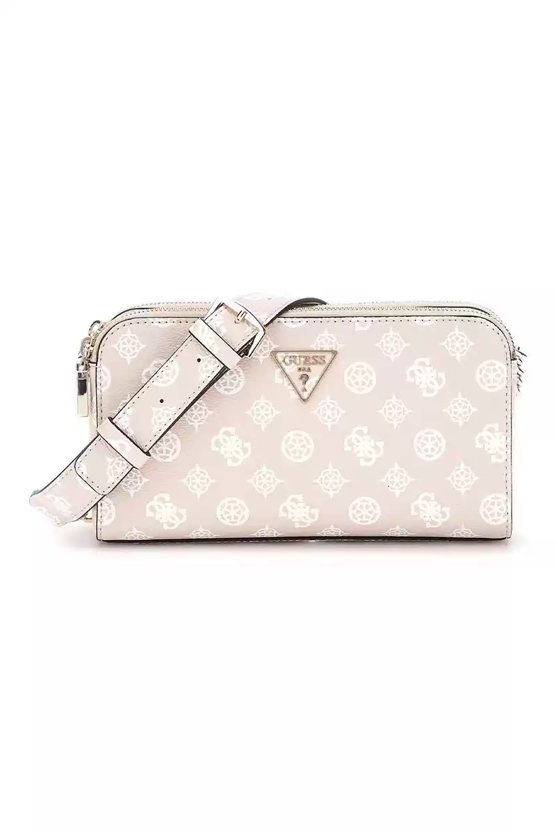 Guess Kadın Bej Rengi Eco Erica Logolu Crossbody Çanta
