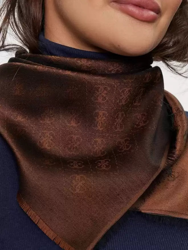Guess Kadın Siyah Logolu Şal