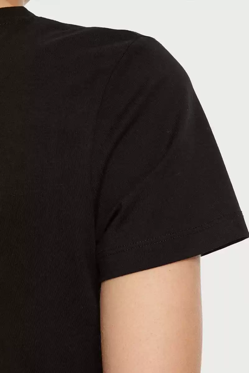 Guess Kadın Margot Siyah Ön Logolu T-Shirt