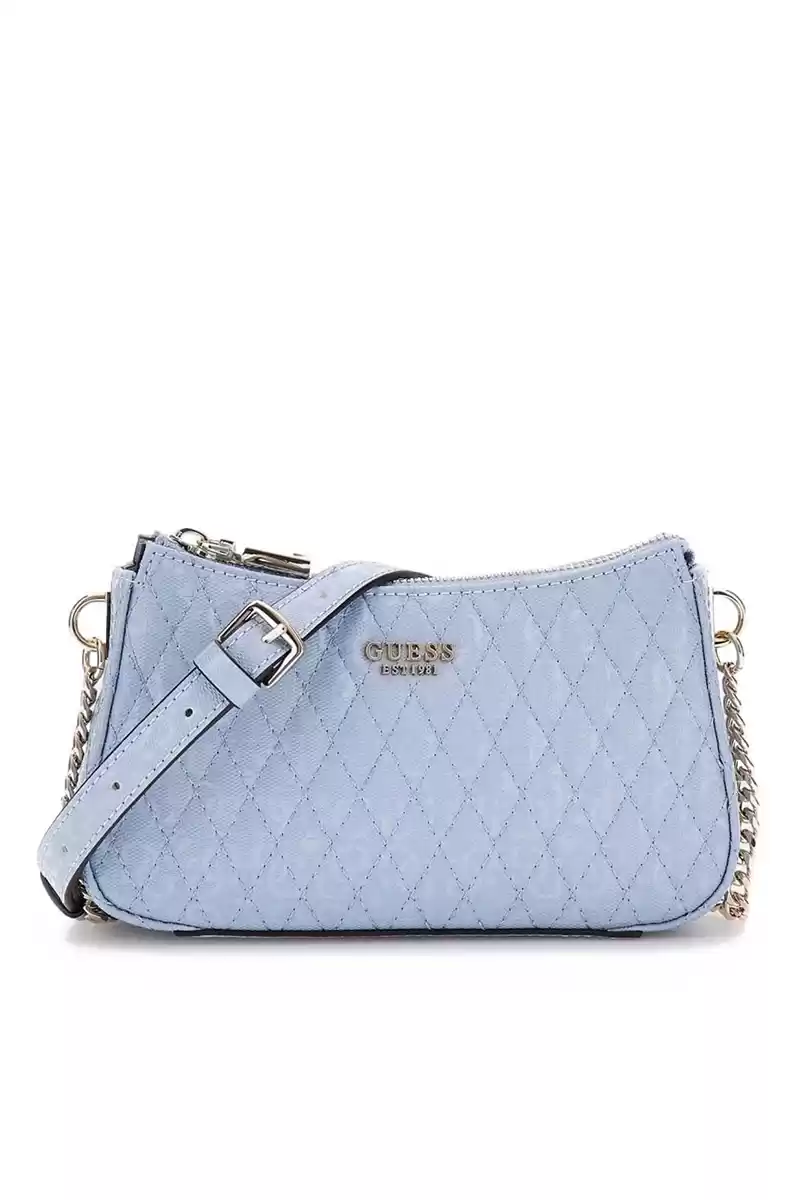 Guess Kadın Mavi Betula Üstten Fermuarlı Omuz Çantası