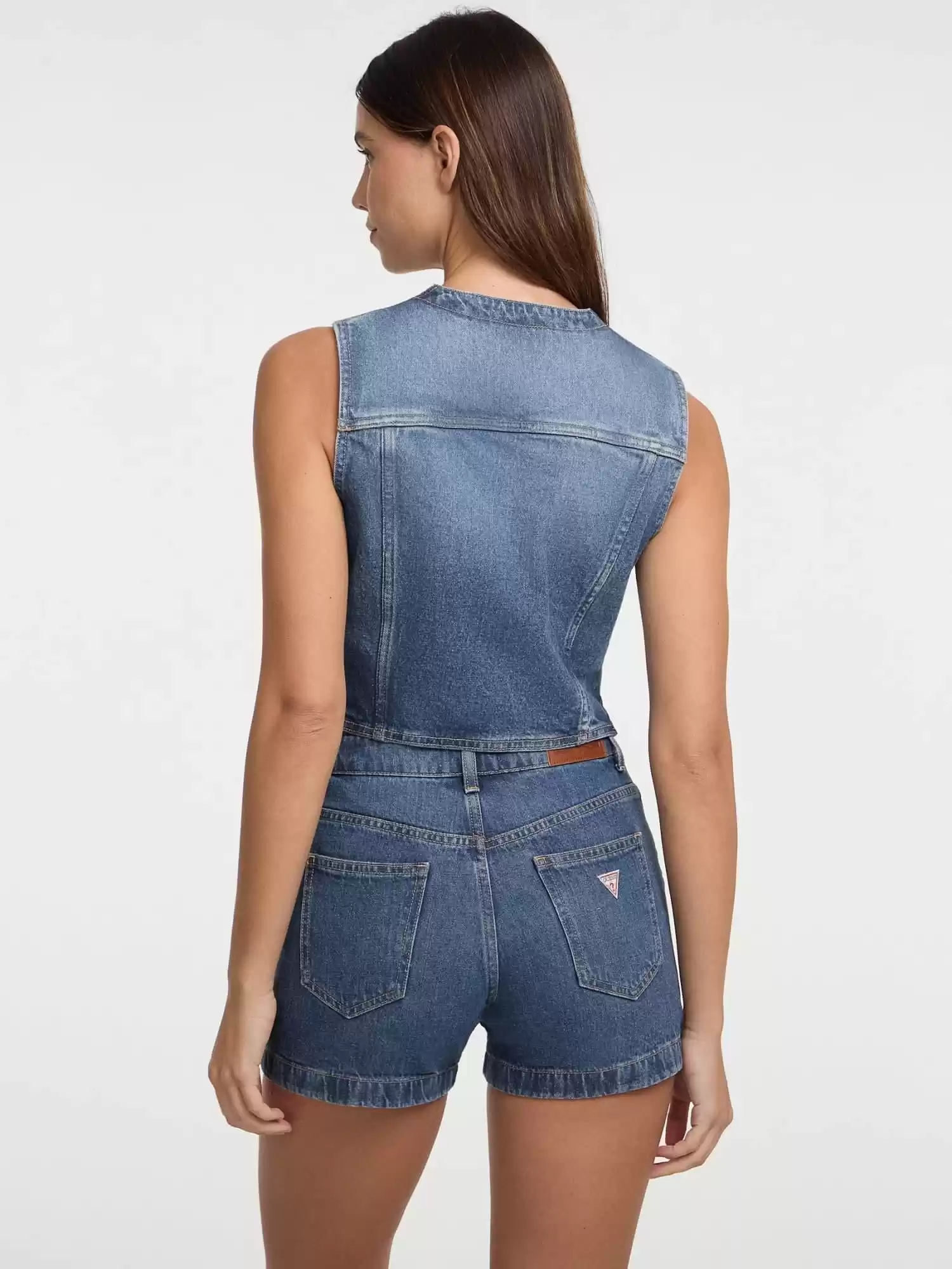 Guess Kadın Mavi Denim Jean Yelek