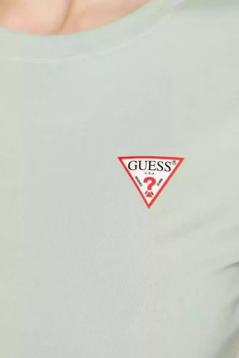 Guess Kadın Mini Üçgen Logolu Yeşil T-Shirt