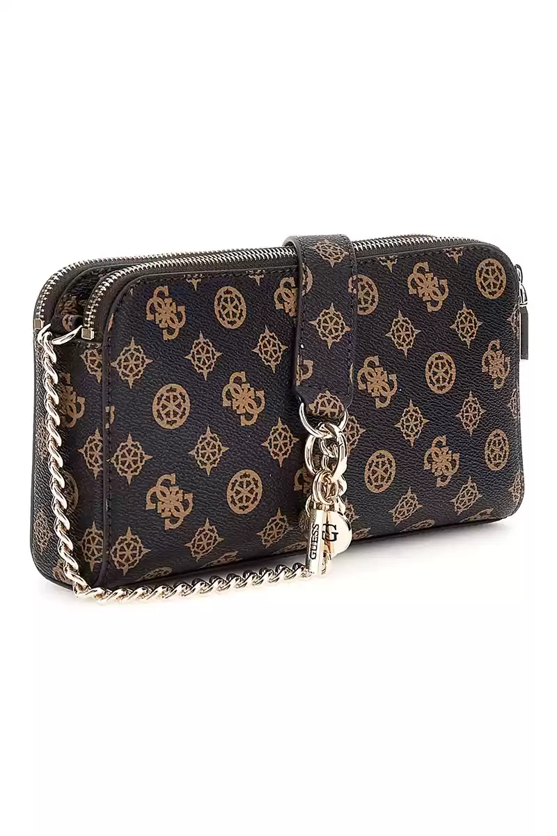 Guess Kadın Kahverengi Eco Erica Logolu Crossbody Çanta