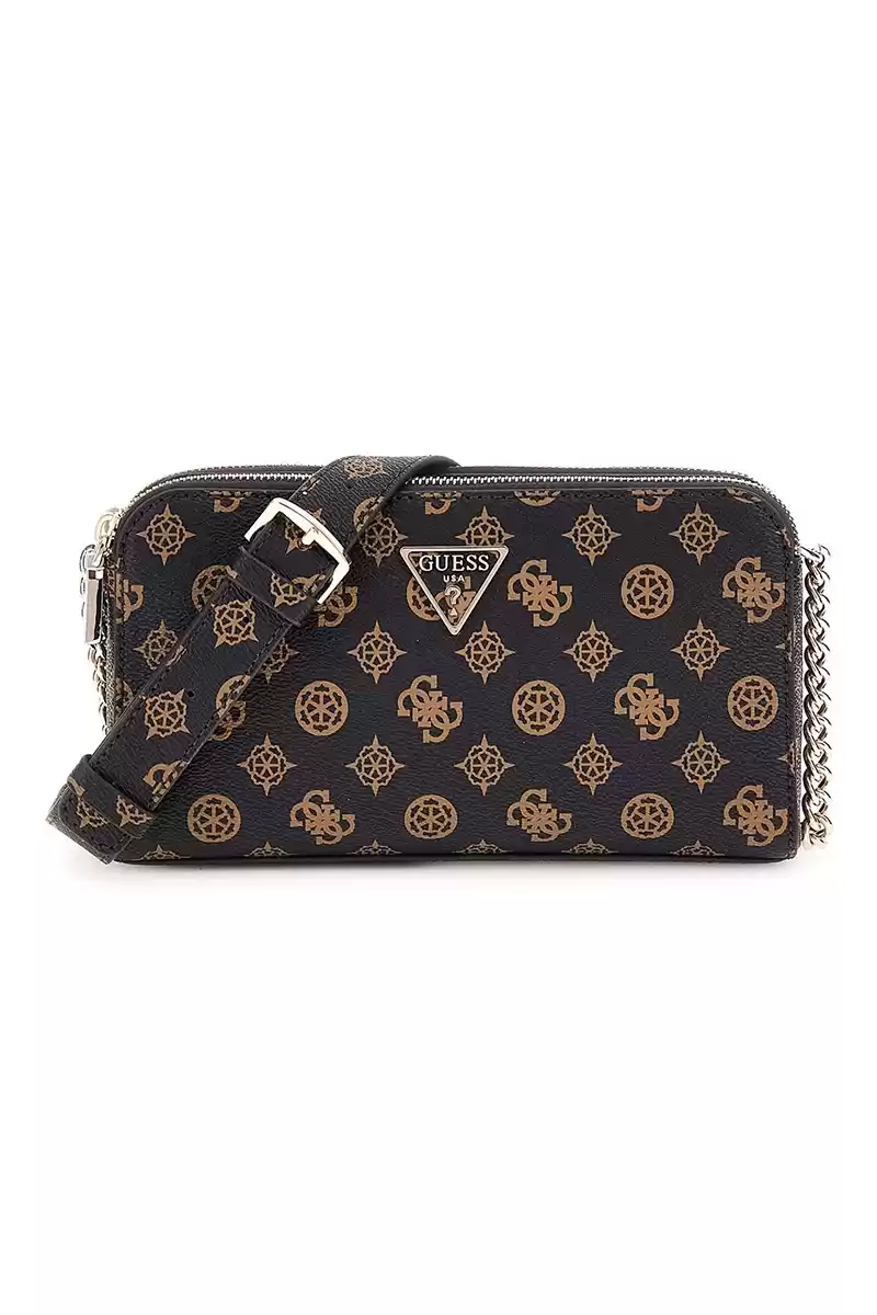 Guess Kadın Kahverengi Eco Erica Logolu Crossbody Çanta