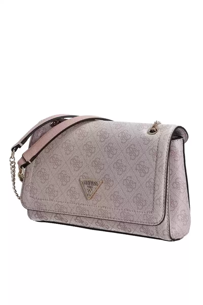Guess Kadın Pembe Noelle Dönüştürülebilir Flap Crossbody Çan
