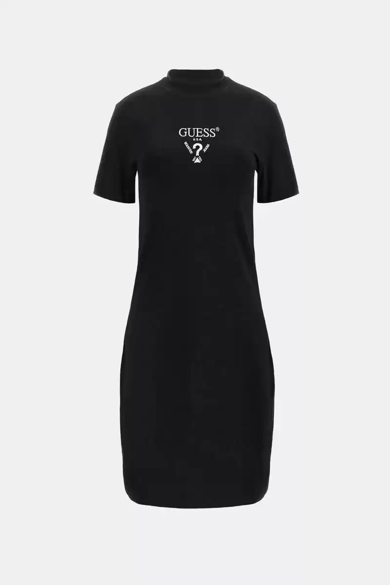 Guess Kadın Logolu Stretch Siyah Mini Elbise