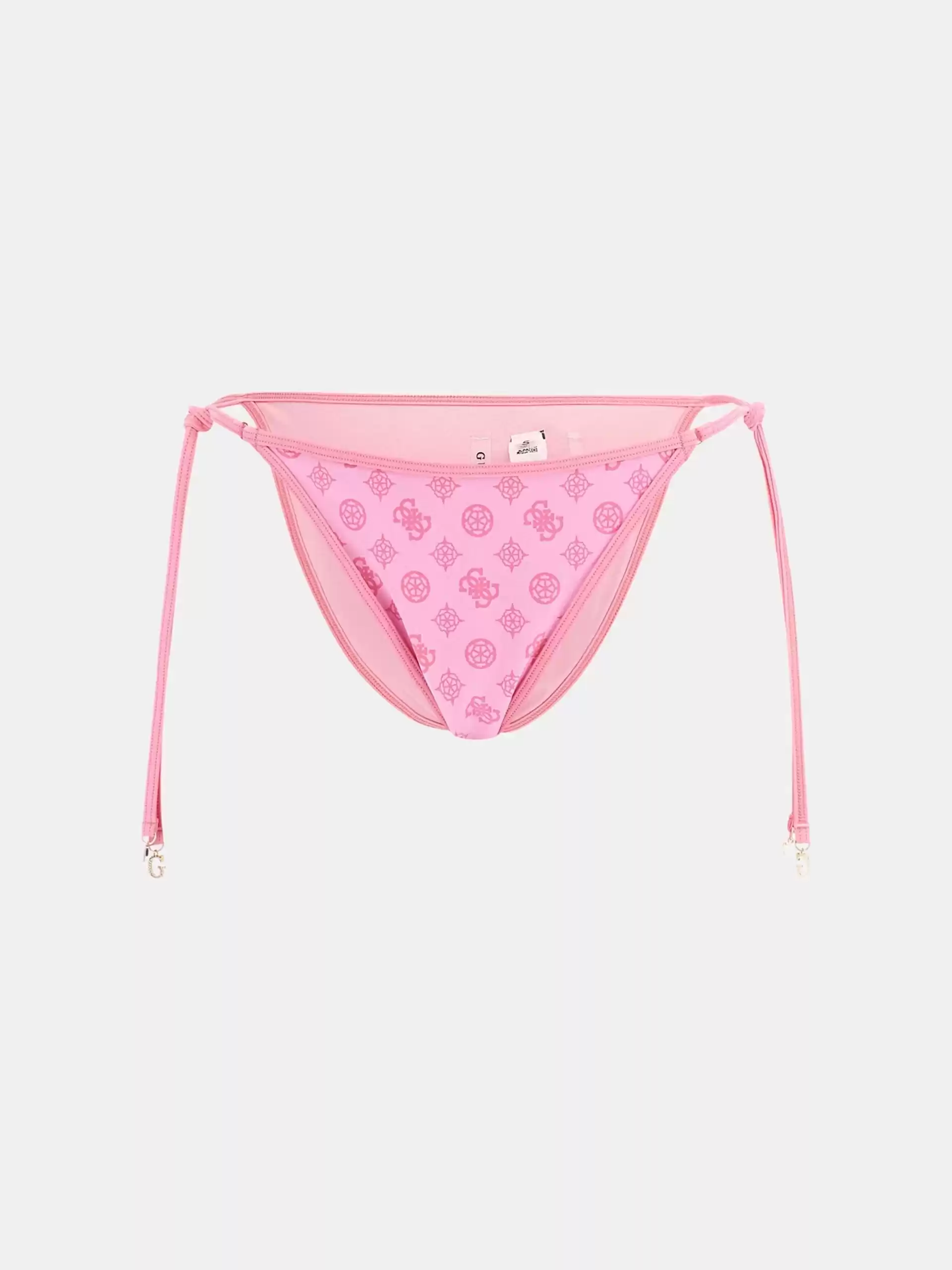 Guess Kadın Pembe 4G Logolu String Bağlamalı Bikini Altı