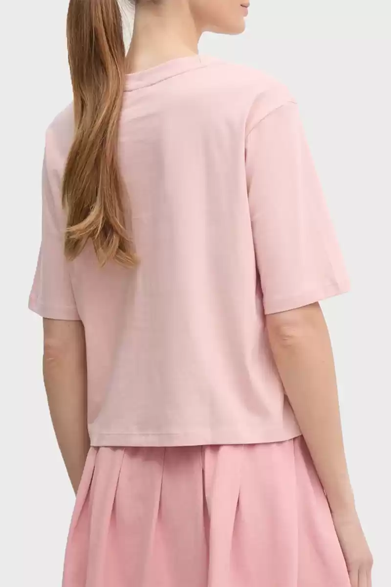 Guess Kadın Pembe Logolu T-Shirt