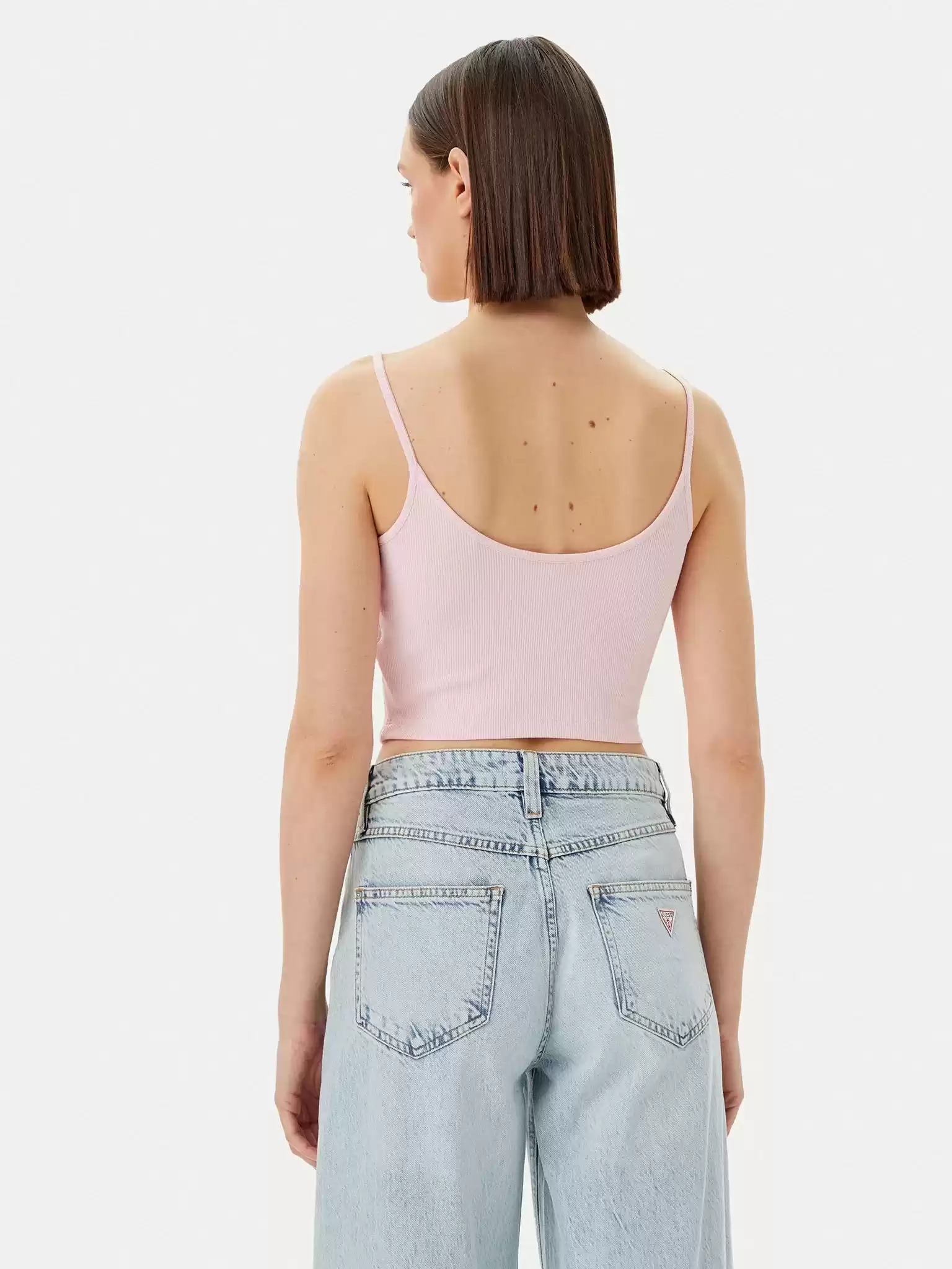 Guess Kadın Pembe Sunflower Ribana Bluz