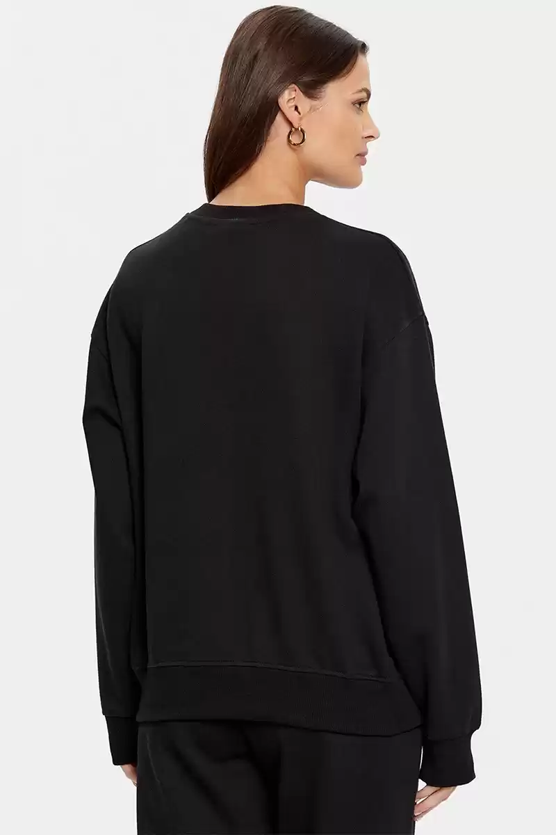 Guess Kadın Roberta Logolu Siyah Sweatshirt