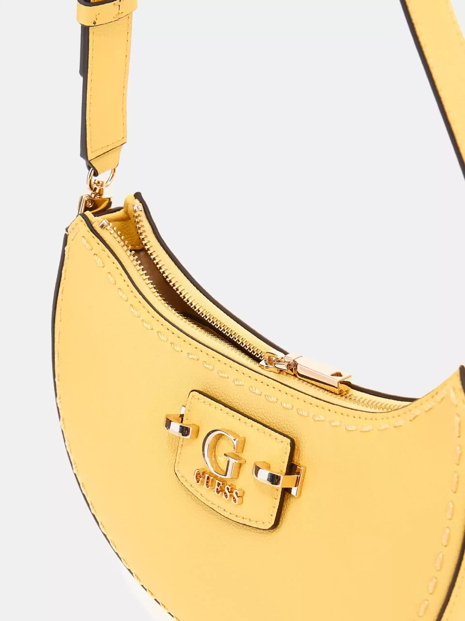 Guess Kadın Sarı Nastra Üstten Fermuarlı Omuz Çantası