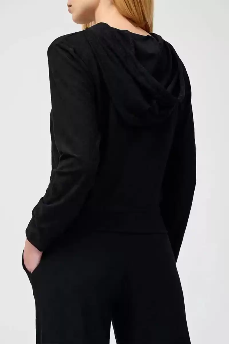 Guess Kadın Siyah 4G Logolu Kapşonlu Sweatshirt