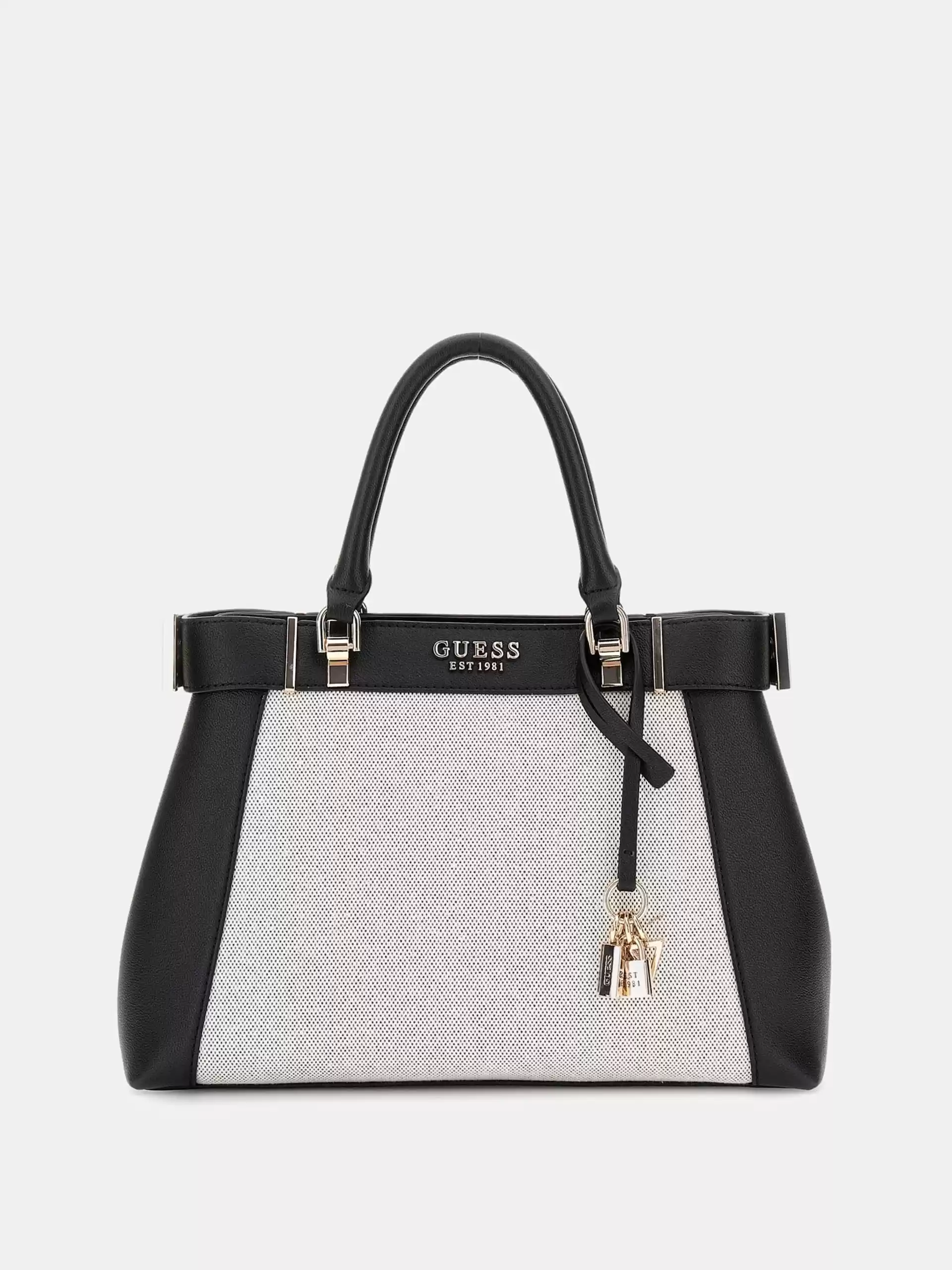 Guess Kadın Siyah  Anadela Üç Bölmeli Satchel Çanta