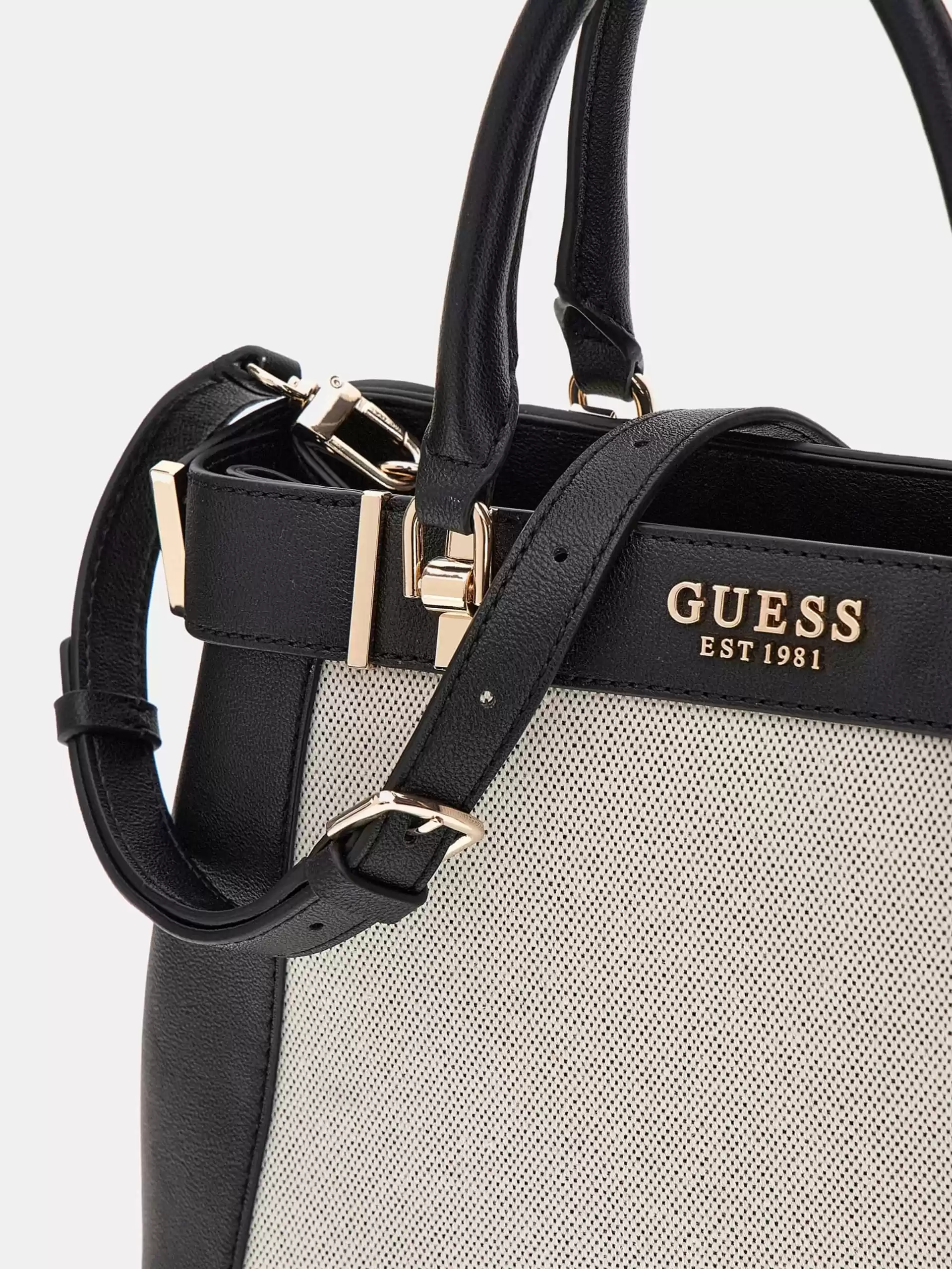 Guess Kadın Siyah  Anadela Üç Bölmeli Satchel Çanta
