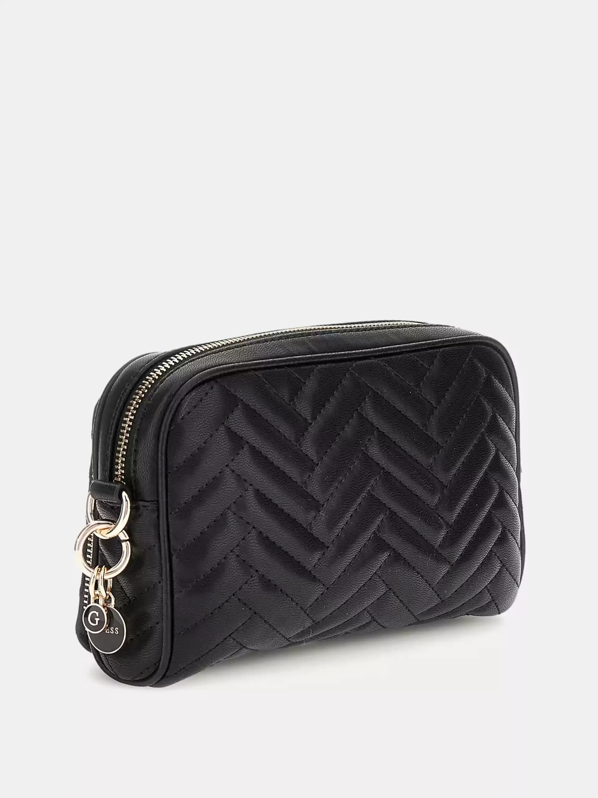 Guess Kadın Siyah Anning Kapitoneli Mini Çapraz Çanta