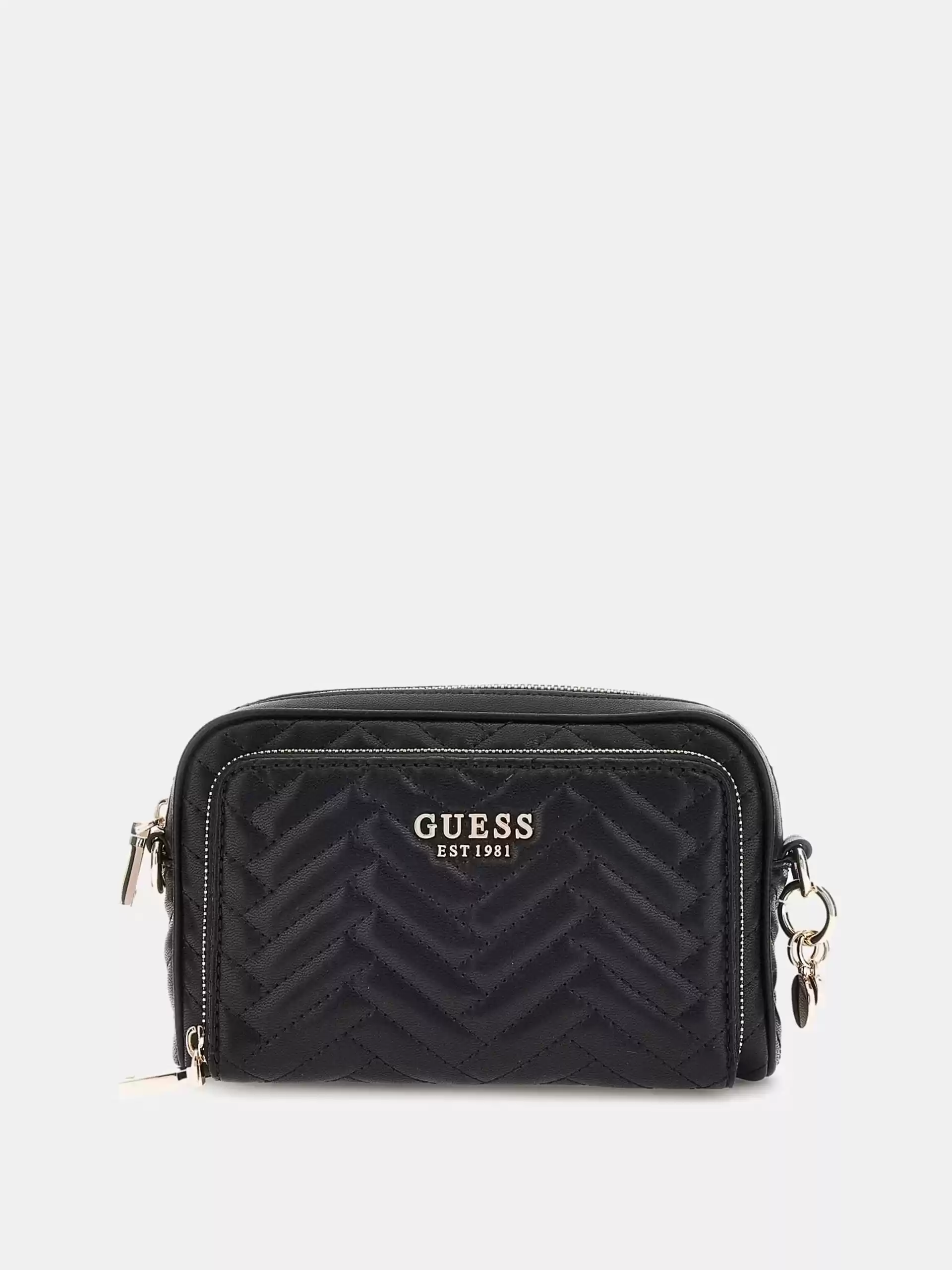 Guess Kadın Siyah Anning Kapitoneli Mini Çapraz Çanta