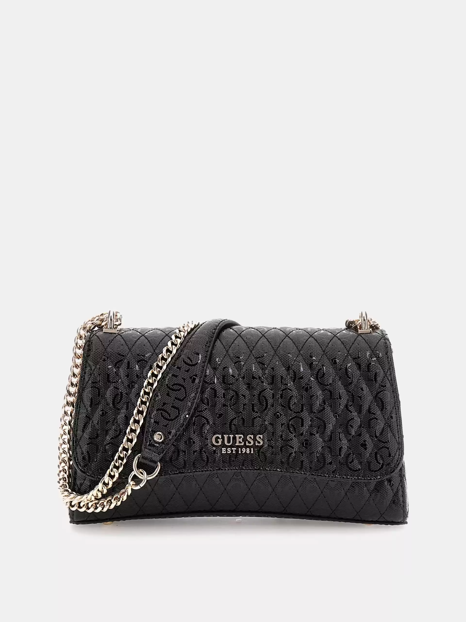 Guess Kadın Siyah Betula Dönüştürülebilir Flap Crossbody Çan