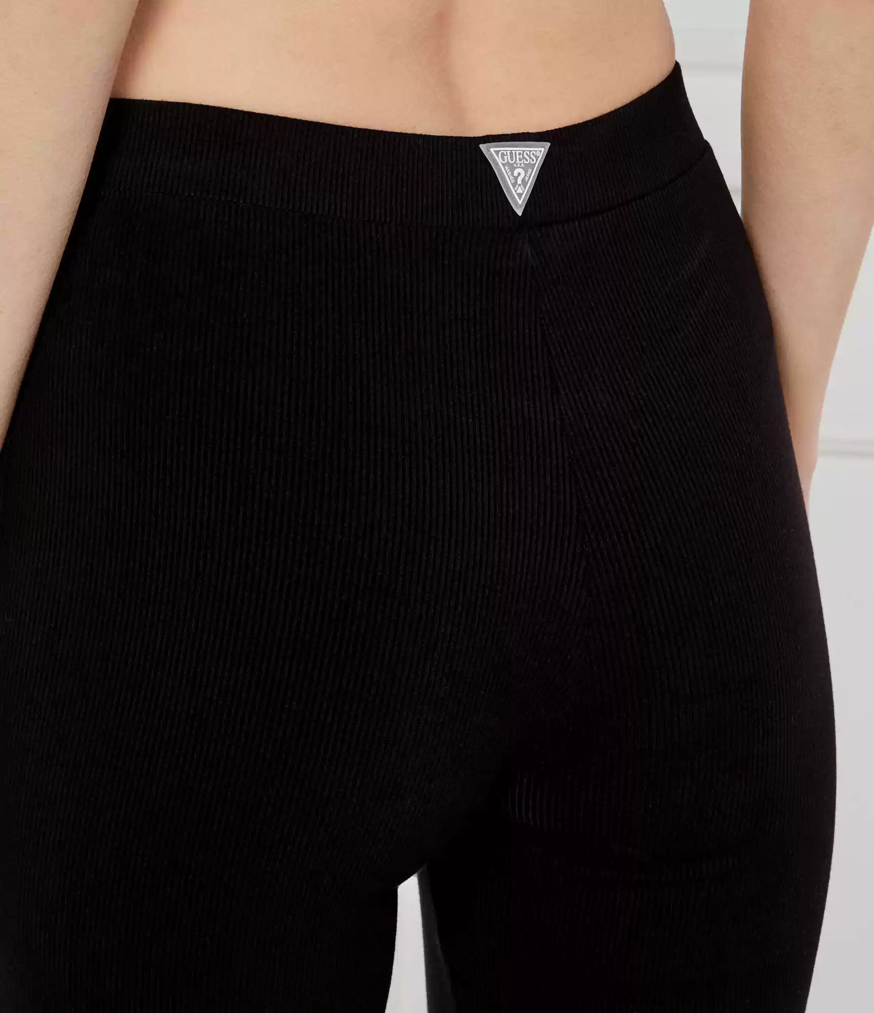Guess Kadın Siyah Crocus Mini Paça Ribana Pantolon