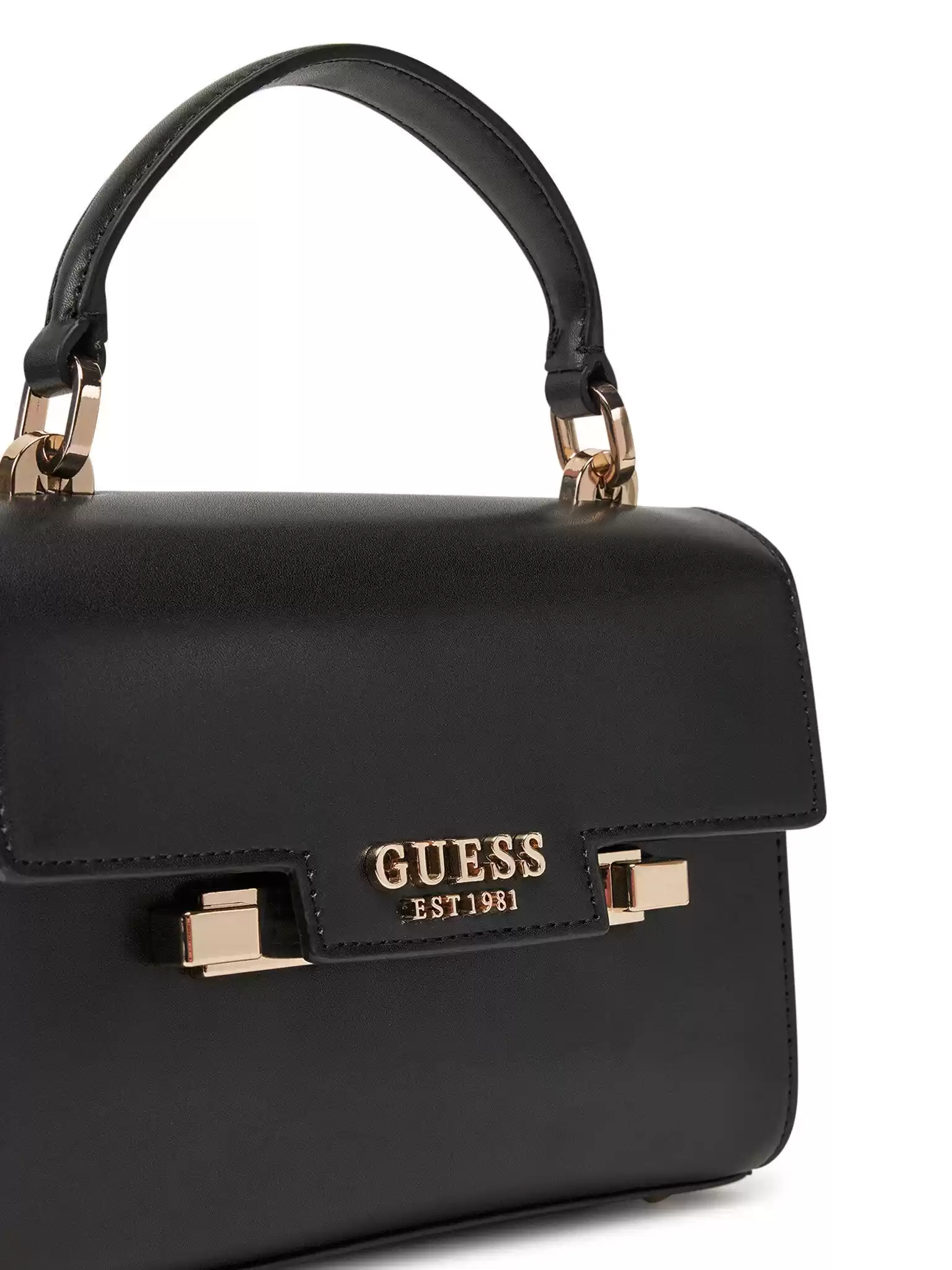 Guess Kadın Siyah Eco Aldith Mini El Saplı Flap Çanta