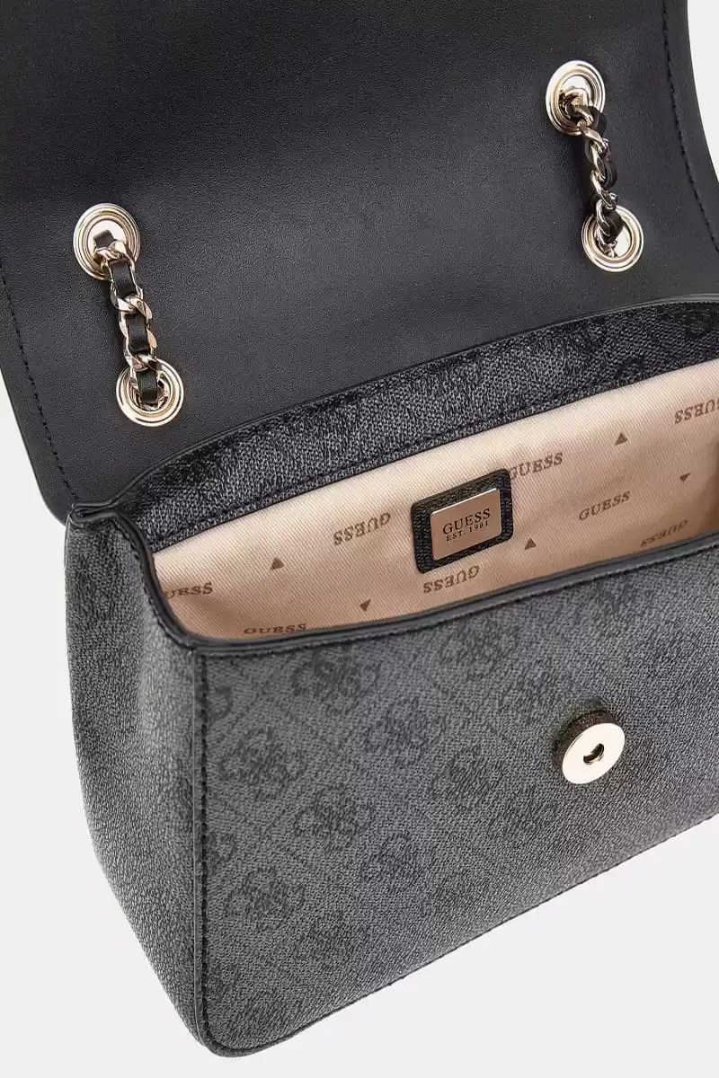 Guess Kadın Antrasit Izzy 4G Logolu Mini Askılı Çanta