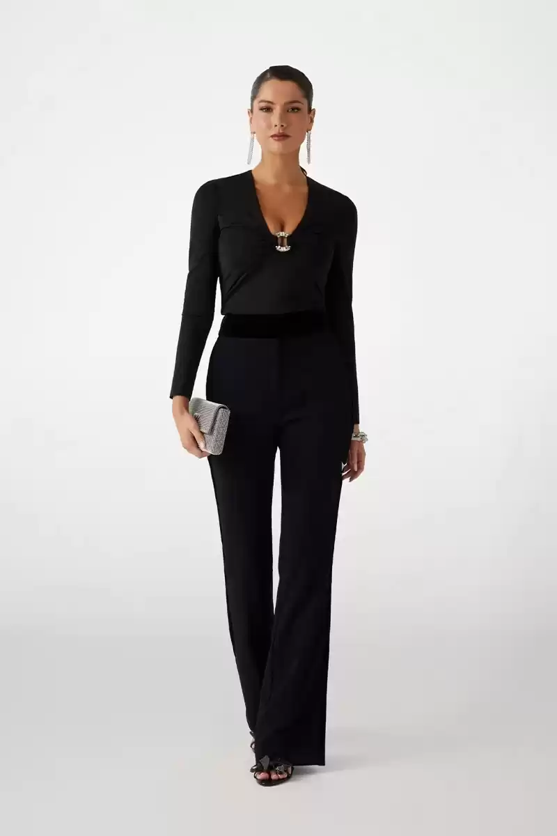 Guess Kadın Siyah Marciano Büzgülü Bluz